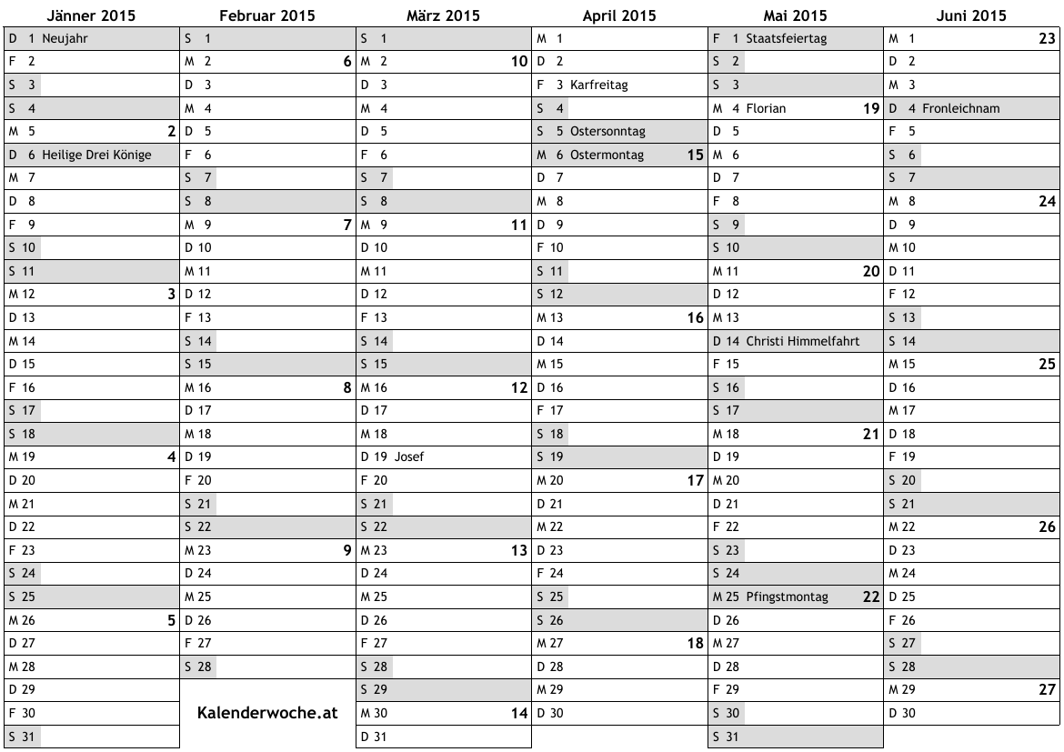 KALENDER 2015 ZUM AUSDRUCKEN ~ Images